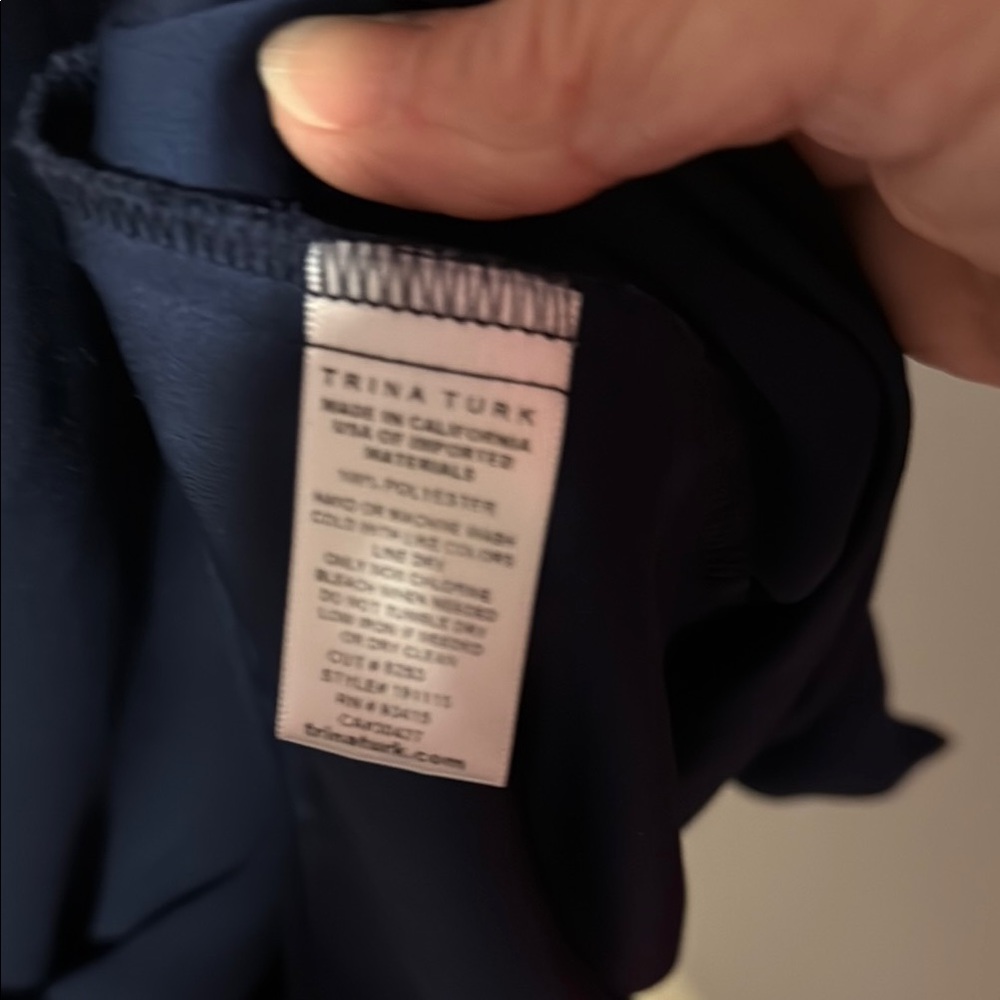 Trina Turk Blue Wrap Blouse Relaxed Fit - Picture 3 of 5